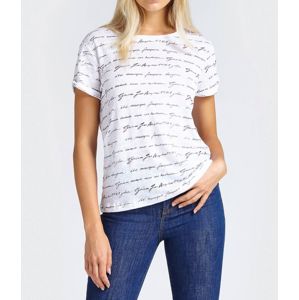 Guess dámské bílé triko s potiskem - XS (TWHT)